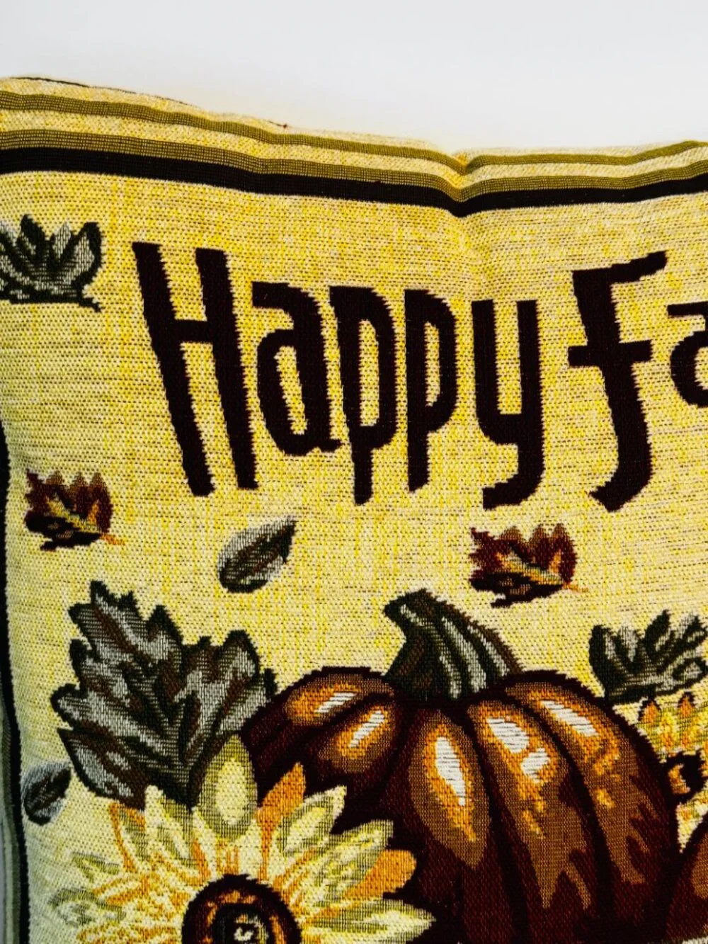 Thanksgiving Happy Fall Decorative Tapestry Throw Pillow 16x16